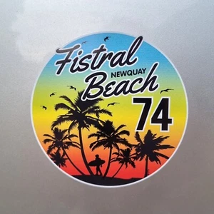 1974 Newquay Fistral Beach Surf Surfing Vinyl Sticker Decal For Car Van 92x92mm - Picture 1 of 1