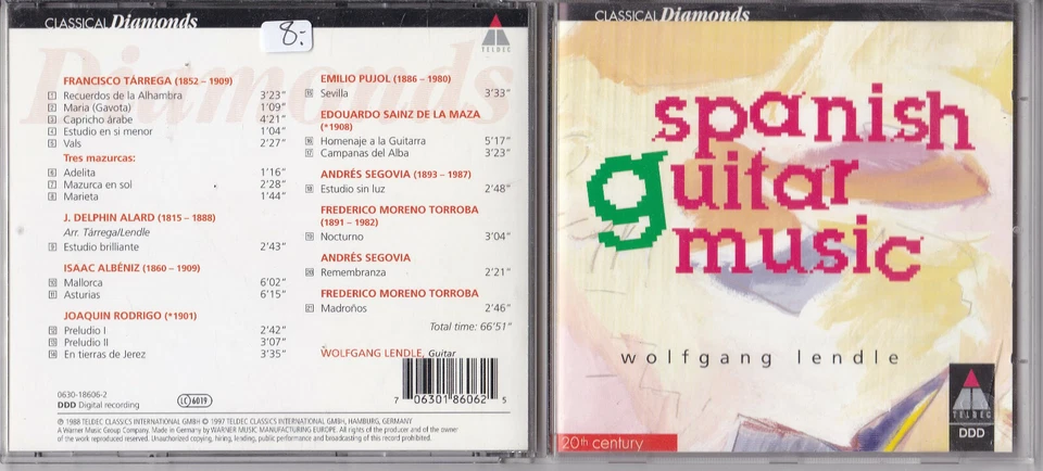 Wolfgang Lendle -Spanische Gitarrenmusik- CD Teldec Classics near mint - Bild 1 von 1
