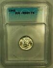 1942 Silver Mercury Dime 10c Coin ICG MS-66FSB D