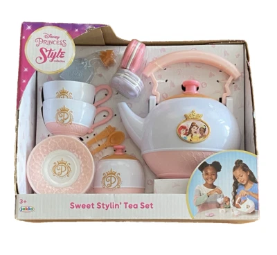 Disney Princess Style Tea Set 2 of everything Pink +Gold Spoons New in Box - Image 1 of 4