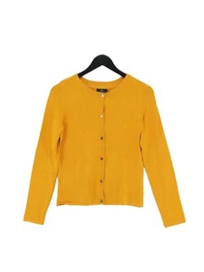 M&Co Women's Cardigan XS Yellow Viscose with Polyamide Round Neck Cardigan - Picture 1 of 5