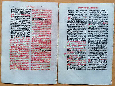 Original Post Inkunabel-Blatt Brevarium Pataviensis 2 Blatt (466) - 1508 • 20€