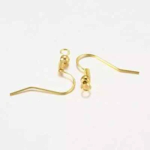 100pcs Gold Earring Hooks 18x0.8mm Ear Wires for Jewelry Making Findings - Picture 1 of 3