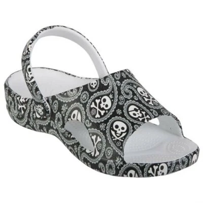 NUEVA Sandalia Negra Niña 11 12 13 Juventud 2 DAWGS Loudmouth Slides Calaveras FLlip FLops Foto 1 de 3