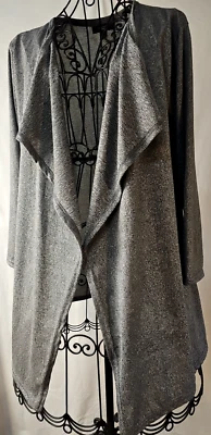 Cárdigan para mujer Vera Wang SimplyVera drapeado frente abierto talla pequeña algodón/rayón Foto 1 de 4