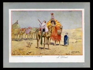 Arabian Greyhound Dog Arab Camel Caravan Sahara Desert Belgian Trade Card - Picture 1 of 2