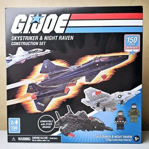 G.I. Joe Skystriker & Night Raven Jet Fighter Construction Set 150 Total Pcs. - Picture 1 of 10