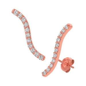 0.75 Carat Natural Diamond Climber Earrings G SI 14K Rose Gold - Picture 1 of 1