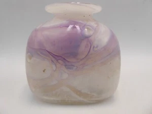 ART GLASS VINTAGE PINK SWIRL AUSTRALIAN VASE JOHN WALSH STUDIO ART 1985 - Picture 1 of 9
