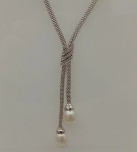 Halskette Schmucklinie Collier 925 Silber mit Perlen und Zirkonia  - Bild 1 von 1