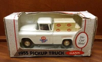 NEW Ertl IGA Hometown Proud 1955 Ford F100 Pickup Truck Bank Die Cast Metal - Image 1 of 4