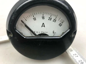 Altes Einbau Messinstrument Bakelit Ampere 0-50 Siemens WW2 Funk 40er 50er /24 - Picture 1 of 6