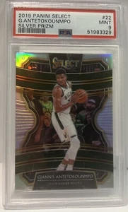 2019 Panini Select Silver Prizm Giannis Antetokounmpo #22 PSA 9 - NBA Card Rare - Picture 1 of 8