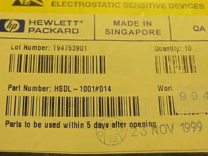 10pcs HSDL-1001#014 Infrared IrDA Compliant Transceiver 115kBd 3V, SMD HP - Imagen 1 de 2