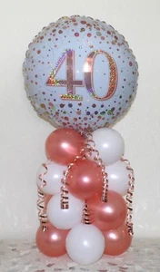 40. GEBURTSTAG - ROSÉGOLD - FOLIENBALLON PARTY DISPLAY - TISCHMITTELSTÜCK - Bild 1 von 3