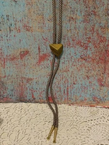 Vintage Men’s Western cowboy Bolo rope tie natural Tigers Eye stone wedding - Picture 1 of 15