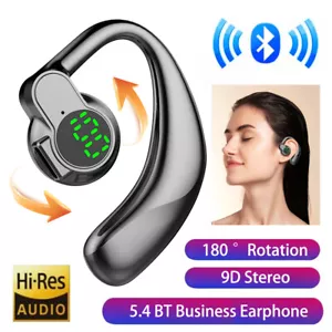 Bluetooth 5.4 Wireless Headset Driving Trucker Earbud Noise Cancelling Earpiece - Photo 1 sur 26