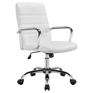 Home Office Chair Leather Computer Desk Chair with Arms Back Support Work Study - Picture 1 of 48