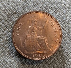 1965 1d One Penny Coin - Queen Elizabeth Ii - Gb Uk