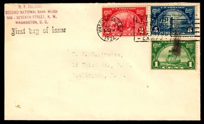 US #614-616 FDC Hugeunot-Walloon. May 1st, 1924 At  Washington DC. (CV $400) - Image 1 of 2