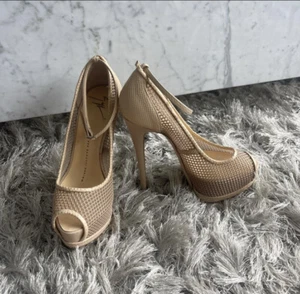 Giuseppe Zanotti Damen Nude Mesh Plateau Peeptoe Heels Italy 35 US 5 Neuwertig - Bild 1 von 6