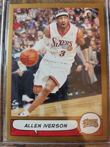 2004-05 Topps Bazooka Allen Iverson Gold SP Parallel #33 Philadelphia 76ers HOF