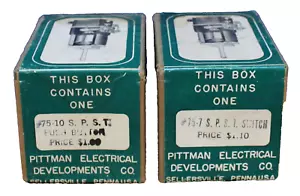 Lote de 2 Interruptores Pittman SPST De Colección Nuevos en Caja Sellada 75-10 75-7 - Imagen 1 de 9