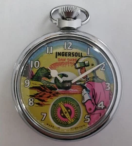 Near Mint Vintage 1950 Ingersoll Dan Dare Character Pocket Watch w/ Action Arm - Picture 1 of 10