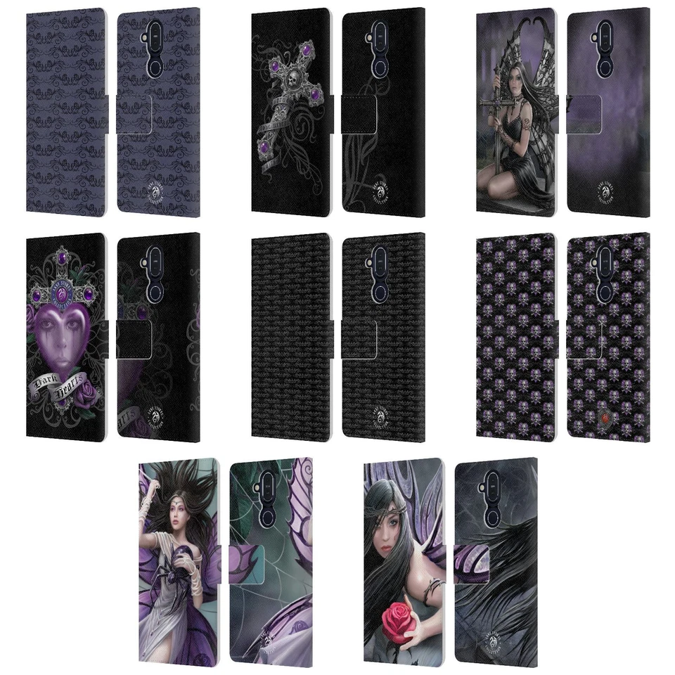 OFFICIAL ANNE STOKES DARK HEARTS LEATHER BOOK CASE FOR MICROSOFT NOKIA PHONES — 第 1/4 张图片
