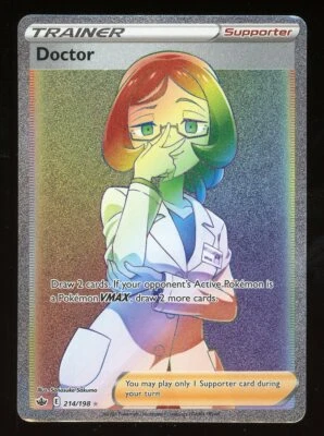 DOCTER 214/198 Full Art Secret Rare Rainbow Rare Trainer Pokemon Card  - Image 1 of 2