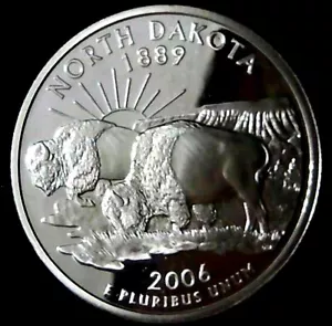 2006-S 25C State Quarter North Dakota GDC Proof 90% Silver 22stt1002-5 - Picture 1 of 2