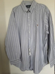 Men's Ralph Lauren classic fit Striped button down dress shirt size 18 34-35 NEW - Picture 1 of 3