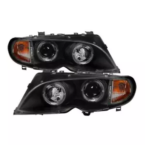 Spyder BMW E46 3-Series 02-05 4DR Projector Headlights 1PC - LED Halo - Black - Picture 1 of 10