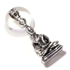 Goddess Buddha Silver Overly Handmade Meditating Charm Yoga Carved Pendant A3729 - Picture 1 of 3