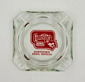 Vintage Comstock Hotel Casino Reno Nevada Downtown Glass Ashtray Gambling 3.5" - Picture 1 of 5