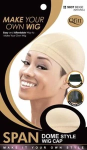 (3 Pack) Qfitt - Span Dome Style Wig Cap #5037 Beige Natural Regular Size Cap - Picture 1 of 1
