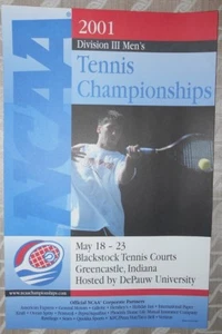 2001 NCAA Division III Men's Tennis Championships POSTER DePAUW U Near Mint - Picture 1 of 1