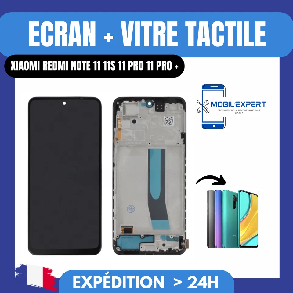 ECRAN + VITRE TACTILE SUR CHASSIS XIAOMI REDMI NOTE 11 11S 11 PRO 11 PRO + 4G/5G - Image 1 of 1