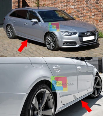 AUDI A4 B9 AVANT BERLINA 2015 IN POI MINIGONNE LATERALI SLINE S4 RS4 SOTTO PORTA - Immagine 1 di 4