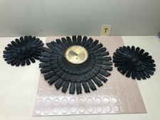 Syroco Sunburst 8 Day Wall Clock Starburst Set Atomic Mid Century Modern MCM