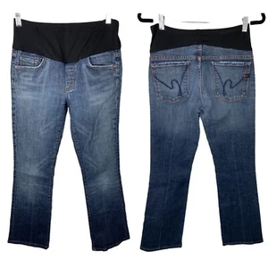 Citizens Of Humanity Maternity jeans Sz 30 Kelly Bootcut Dark Denim Belly Panel - Picture 1 of 7
