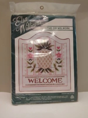 Vintage Elsa Williams Creative Crewel Work Pineapple Welcome Sign NEW Swingers? - Image 1 of 2