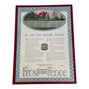 1920's Frost Steel & Wire Hamilton Canada Chain Link Fence Vintage Print Ad - Picture 1 of 5