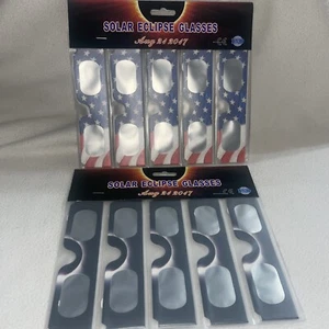 10 Pack NEW Solar Eclipse Glasses -ISO & CE CERTIFIED SAFE - Picture 1 of 3