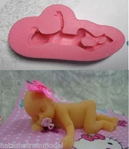 Stampo in silicone baby bambino neonato che dorme per resina gesso - Foto 1 di 1