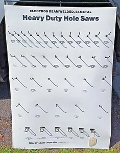 Vintage ELECTRON BEAM WELDED Bi-Metal Heavy Duty Hole Saw Display Sign 2' x 3' - Imagen 1 de 6