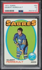 1971 TOPPS HOCKEY GILBERT PERREAULT #60 PSA 5 - Picture 1 of 2