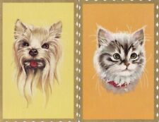 GENUINE SWAP PLAYING CARDS - 2 SINGLE - CATS 'N DOGS - #8