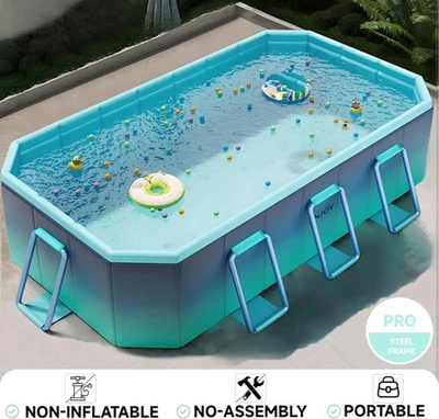 Faltpool Aufstellpool Familienpool Tragbar Outdoor Kinder Erwachsene - Bild 1 von 4