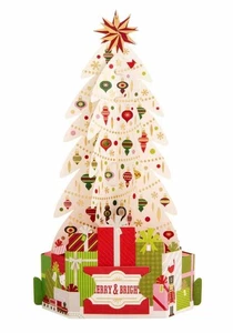 CHRISTMAS TREE "Merry & Bright!" HALLMARK PAPER WONDER POP-UP Christmas Card - Picture 1 of 4